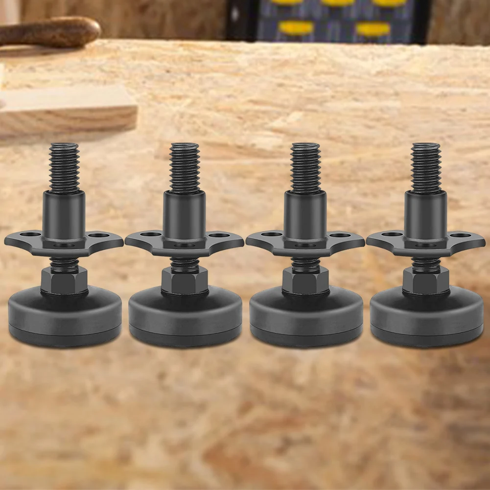 4 Buah Kaki Penyangga Furnitur yang Dapat Disesuaikan, Penyangga Berat Daya Tahan Tinggi 1320LBs untuk Meja, Kursi, Lemari, Sofa