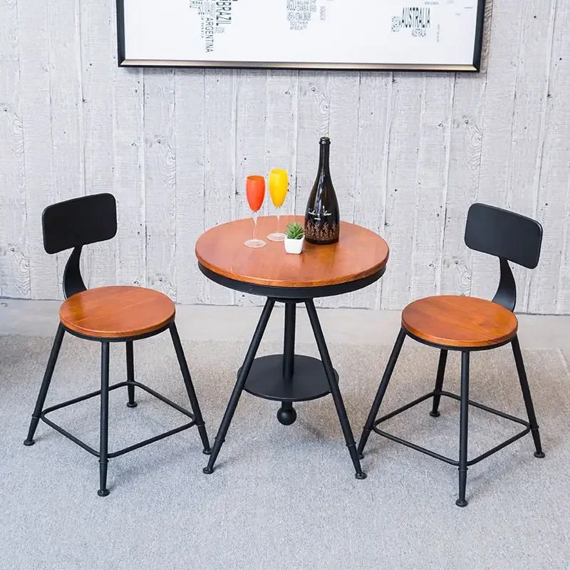 Immagine 3: Combinazione semplice, balcone, tavolo e sedia, ferro battuto, legno massello, caffè, creativo, casual, piccolo caffè