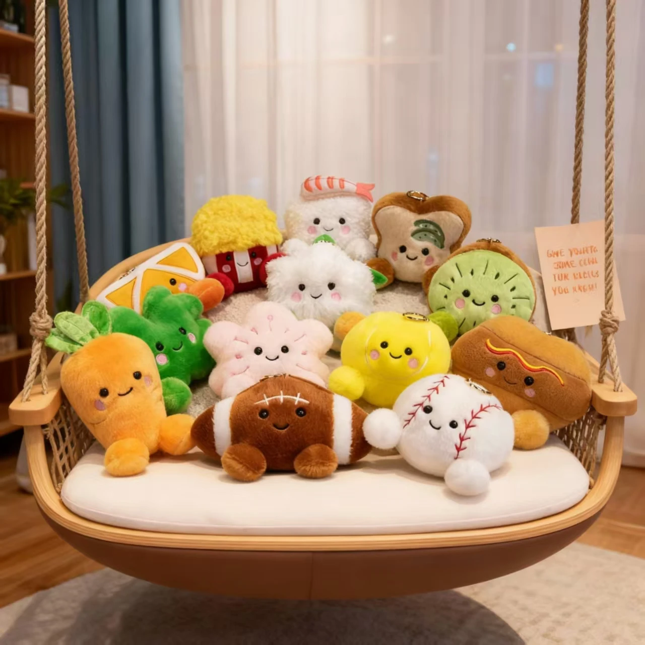 

Брелок «Улыбающаяся серия», плюшевая игрушка с овощами, милый мешок с фруктами, очаровательный плюшевый брелок для ключей, мягкий и приятный маленький подарок