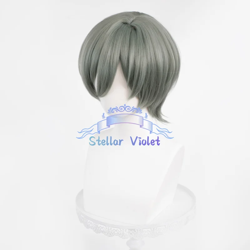 أنيمي الفتيات الفرقة صرخة روبا شعر مستعار تأثيري رمادي 30 سنتيمتر الشعر القصير مقاومة للحرارة الاصطناعية الشعر أنيمي شعر مستعار للحفلات + غطاء شعر مستعار #2