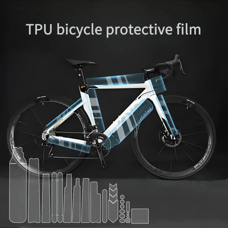 

Универсальная защитная пленка для велосипедной рамы из ТПУ, предварительно вырезанные наклейки для дорожных и MTB велосипедов, защита от царапин
