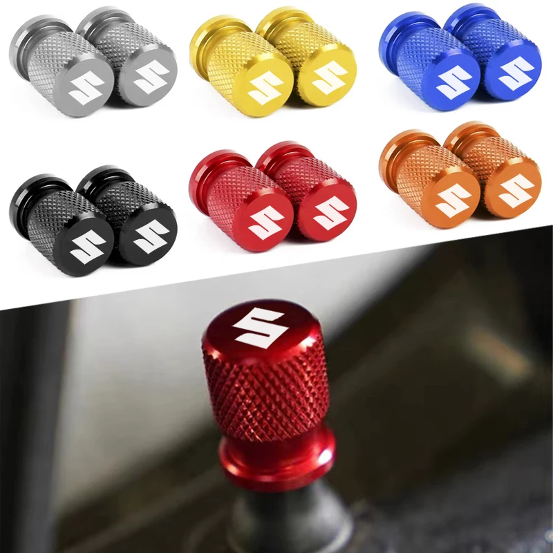 4PCS Car Wheel Tire Valves Tyre Stem Air Caps Case For Suzuki Grand Swift Jimny Vitara Baleno SX4 Car Accessories