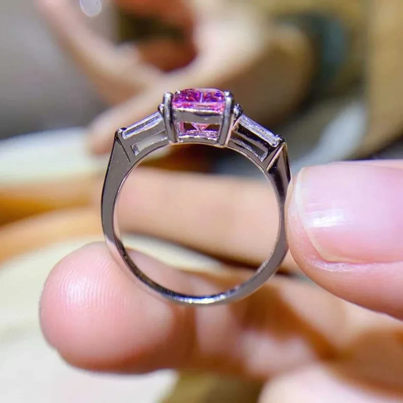 خاتم مويسانيتي للنساء من SACE GRA GRA ، فضة إسترليني ، خواتم ذهب أبيض عيار 18 قيراط ، مجوهرات راقية ، لون 1-2 قيراط