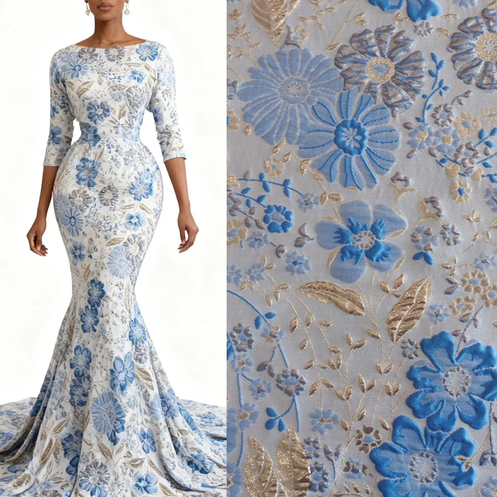 

5 Meters High Quality Embroidered Organza Lace Fabric for DIY Craft,African Style Dress Making Sewing Material for Seamstress