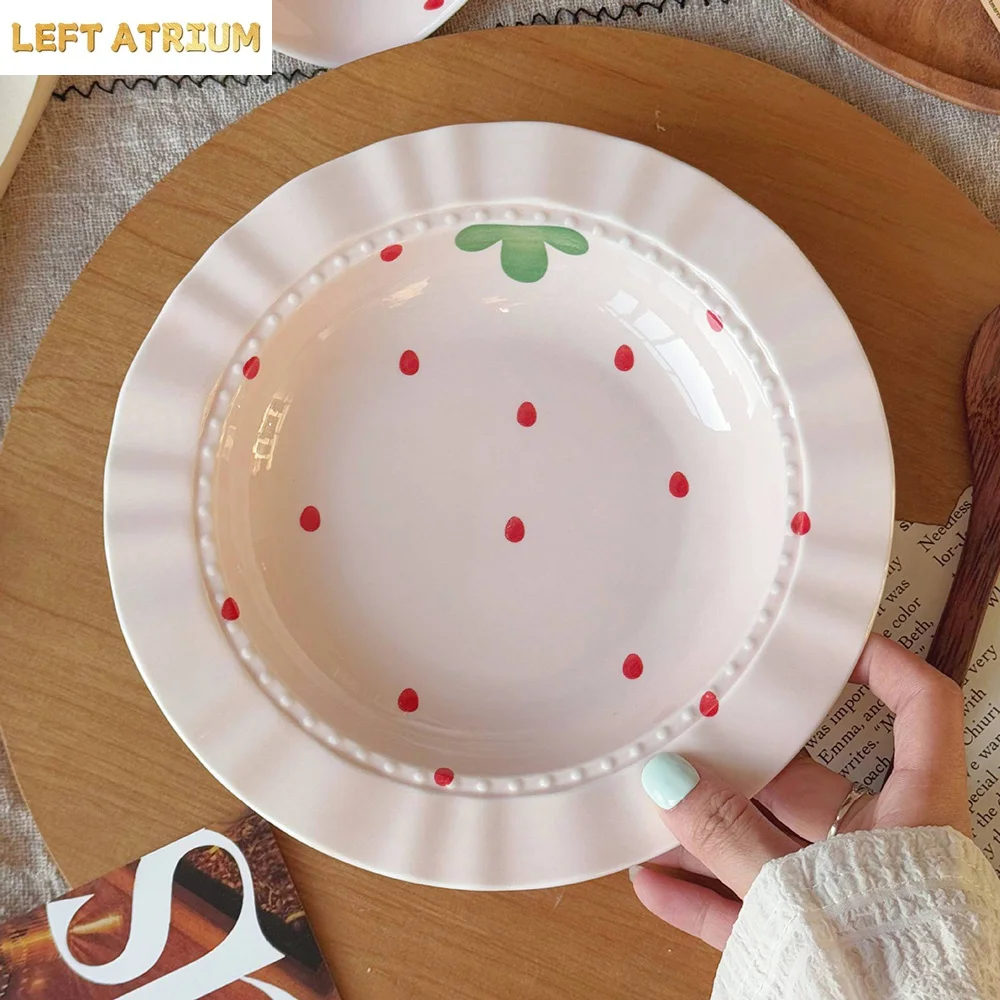 chic-strawberry-ceramic-dinner-plates-exquisite-underglaze-colour-dessert-cake-plate-household-tableware-home-kitchen-dinnerware