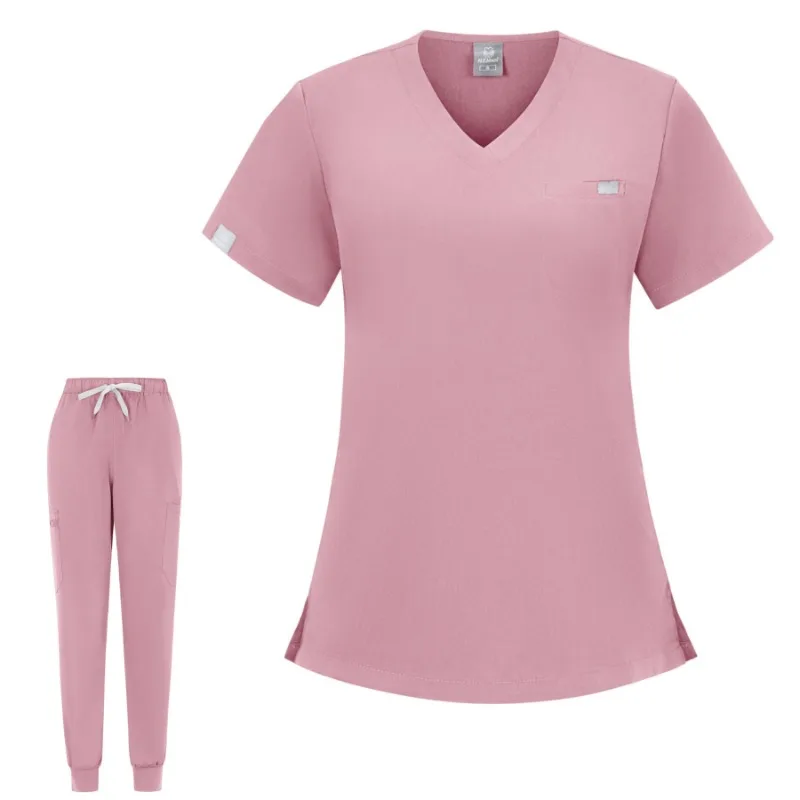 Uniformes cirúrgicos mulher esfrega conjunto médico enfermeira salão de beleza workwear clínico esfrega topo + calça spa médico enfermagem túnica terno