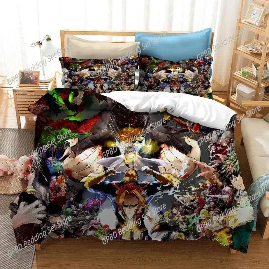 Anime My Hero Academia Shoto Todoroki 3D Bedding Set Duvet Cover Pillowcases Single Twin Full Queen Home Decor Quilt Boys Gift