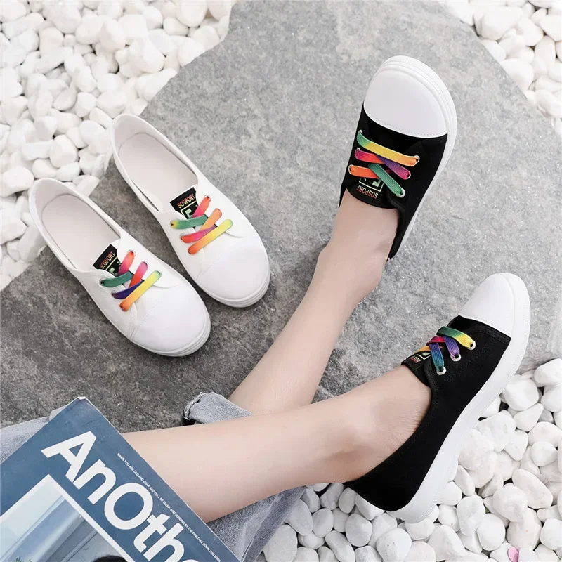 Autumn White Canvas Women\'s Vulcanized Shoes Sneakers Korean Version Casual Cloth Shoe Cheap Flats Loafers Summer Sneakers