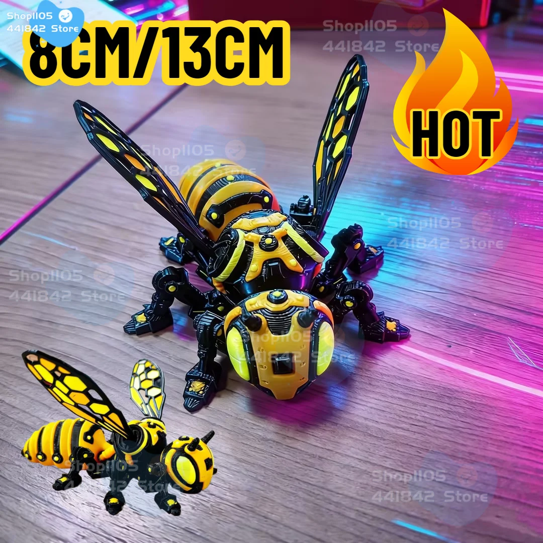 

Unique 3D Printed Insect Model Yellow Bee Children's Toys Interesting Animal Ornaments Gifts Desktop Decorations