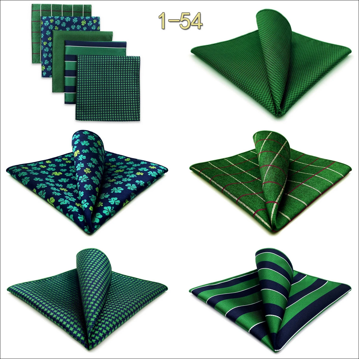 5 PCS Luxury Mens Pocket Square Set Handkerchief Assorted Paisley Floral Print Striped Hanky Suit Gentlemen Wedding Gift Vintage