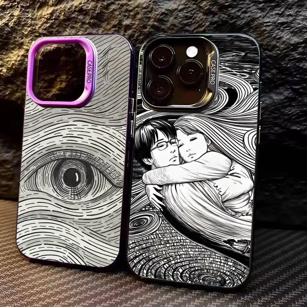 

The Manga U-Uzumaki Phone Case For iPhone17,16,15,14,13,12,11 Plus,Pro Max Colored Silver Plated Inside Cover