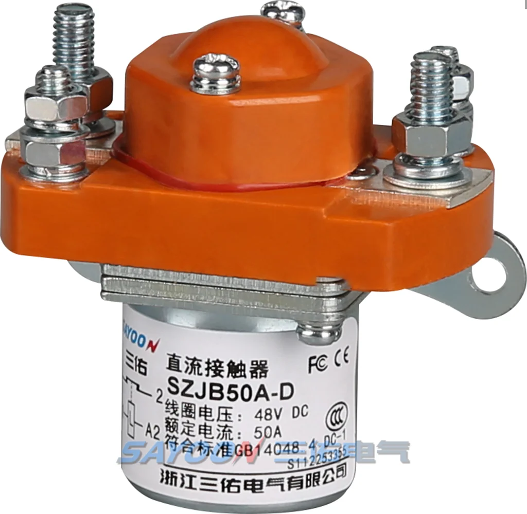 SAYOON  SZJB50A  SZJB50A-D  MZJ-50B  50A  coil voltage electrical motor reversing dc contactor 12v 24v 36v 48v 60v 72v