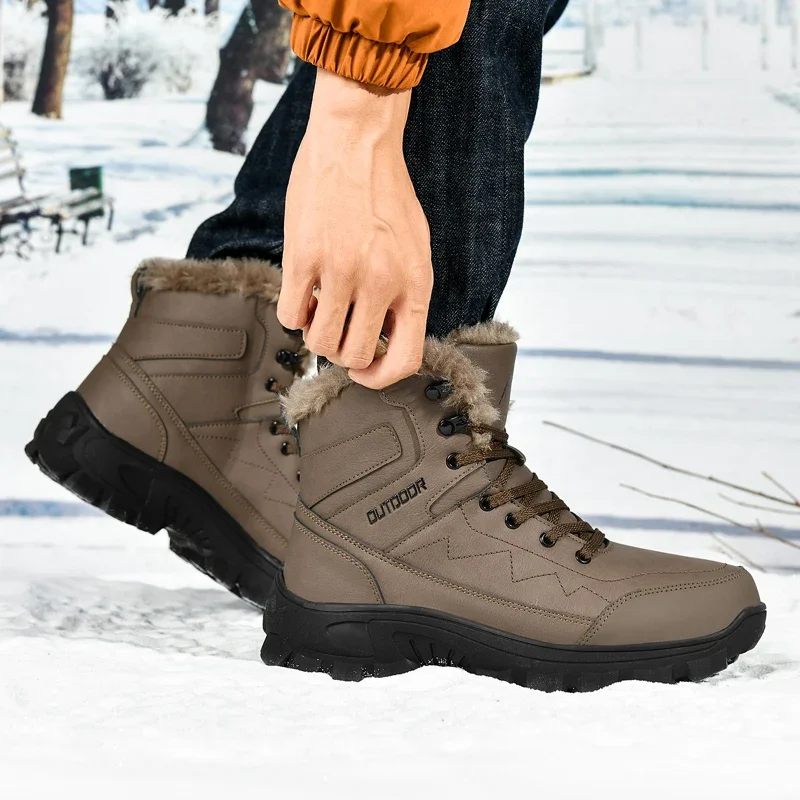 Men boots 2024 New Winter Slippers Warm Men Shoes Waterproof Non-Slip Plush Sneakers Male tenis shoes Boots Men Sneakers Winter