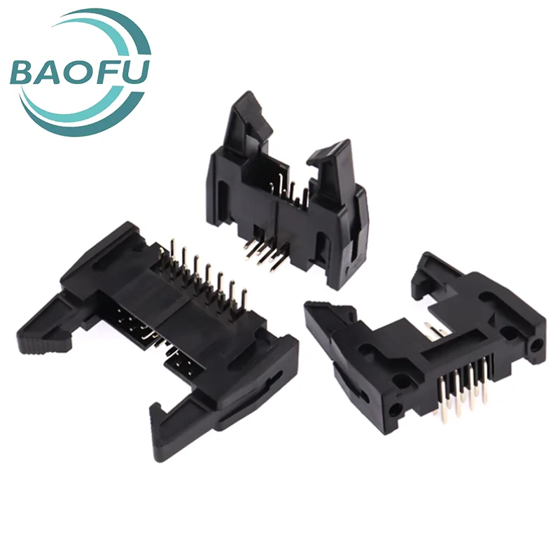 5pcs DC2 angle plug socket 2.54MM pitch hook plug socket DC2-10P DC-14P/16P/20P/34P/40/64P bent foot