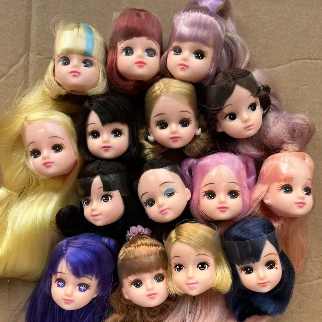 Cabezas de muñeca de pelo de Licca Bobo, figuras de decoraciones DIY para muñecas, piezas de cabeza de muñeca de amigos Licca Jenny, regalos colectivos para niñas, Juguetes