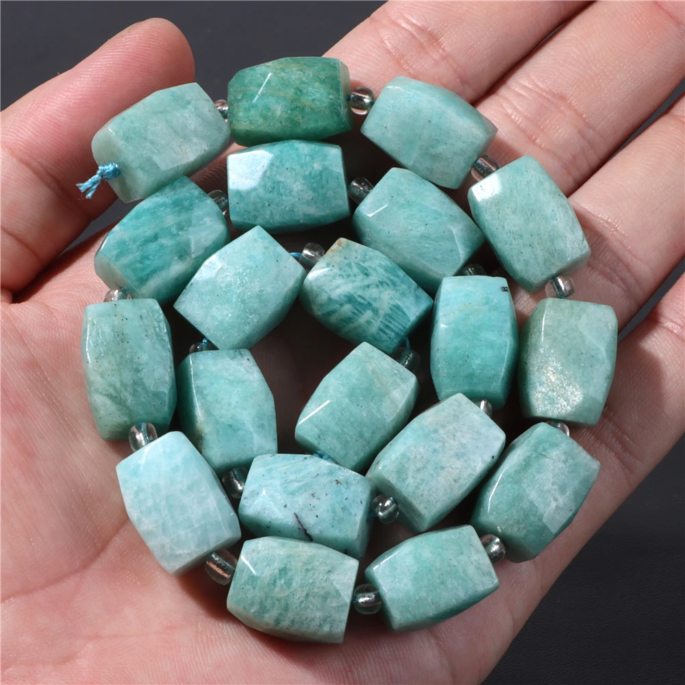 Natural Amazonite Stone Bead Blue Blue Semi-precious Loose Spacer Beads Charm For Jewelry Making DIY Bracelet Necklace Accessory