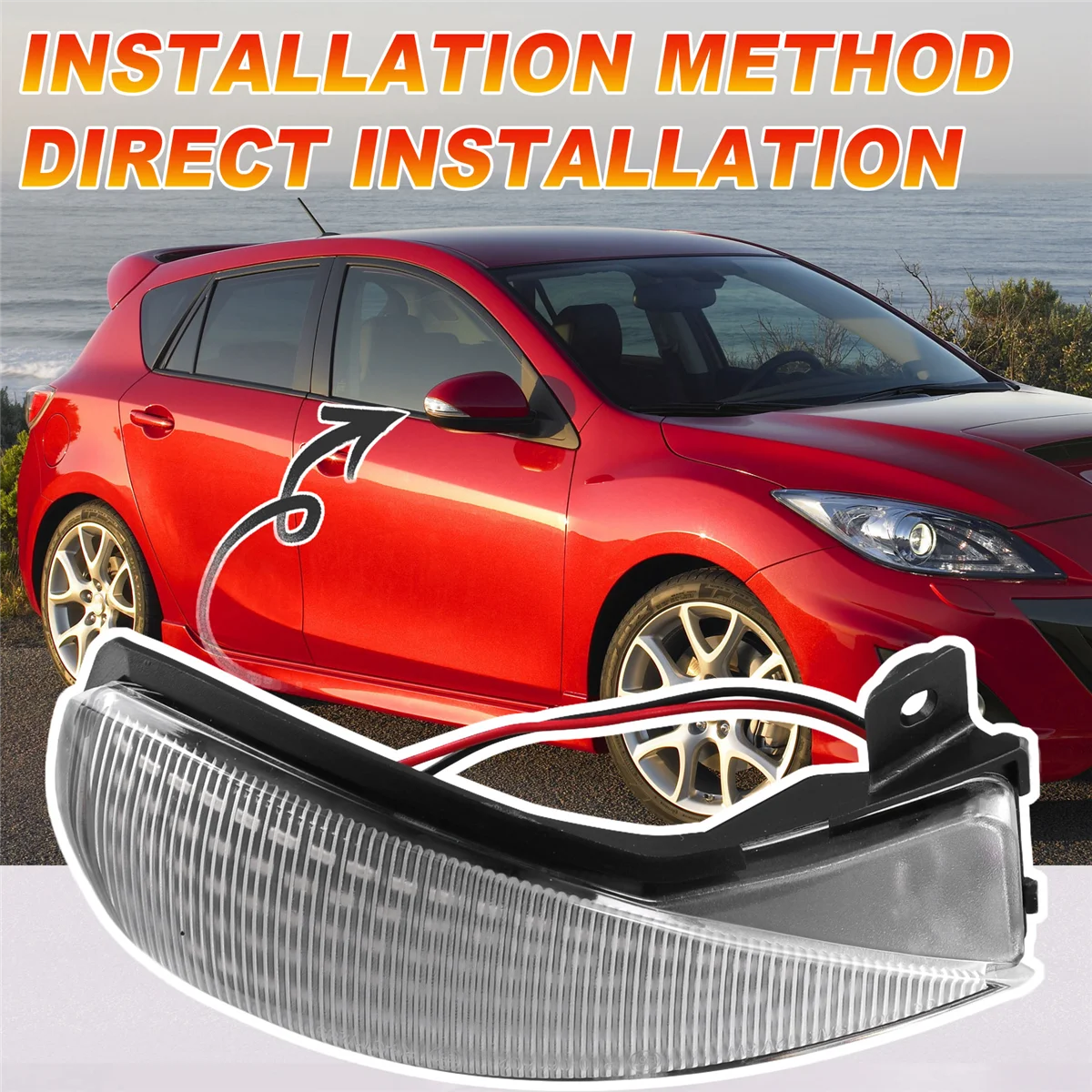For Mazda 3 BL 08-14 Mazda 6 GH 07-15 Car Rear View Mirror Turn Signal Side Rearview Indicator Lamp Transparent image 4