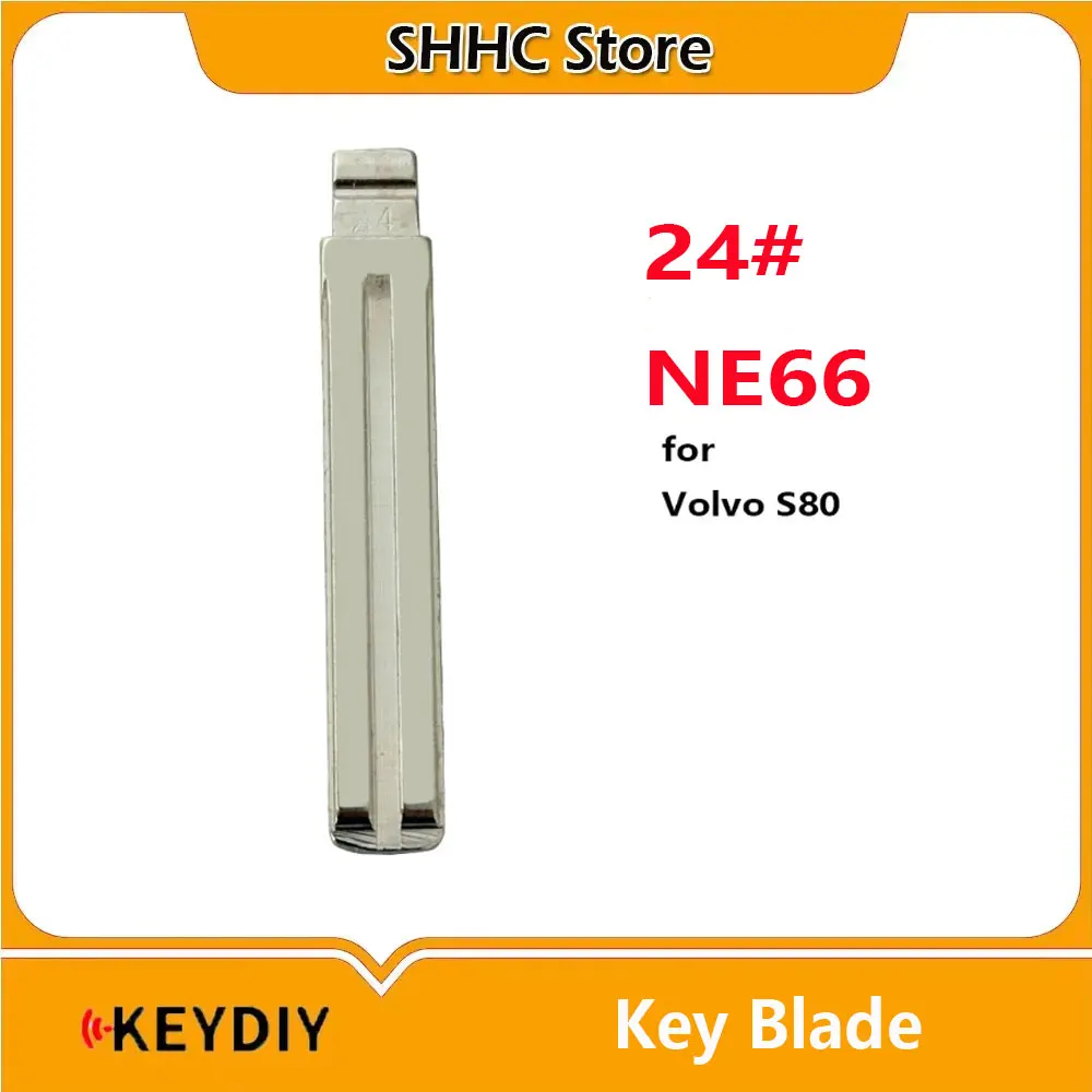 10 piezas 24 #   Llave Metálica Virgen NE66 sin Cortar para Control Remoto KD, para Volvo S80, Llave de Coche Virgen para Keydiy KD Xhorse VVDI