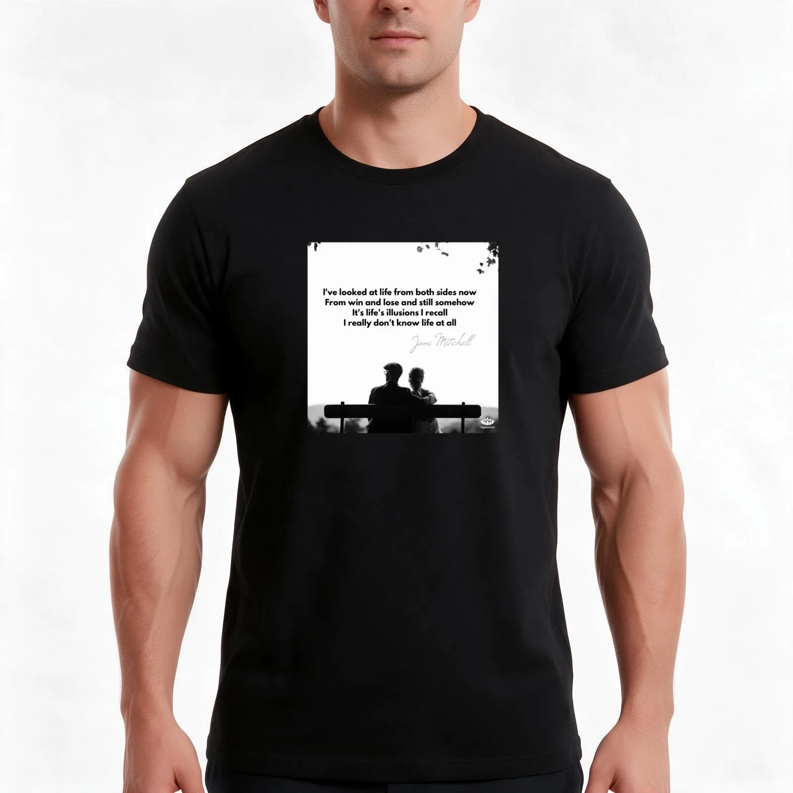 Both Sides Now song lyrics by Joni Mitchell T-Shirt Summer Casual Cotton Tee Oversized Streetwear Tops Vintage Graphic Print