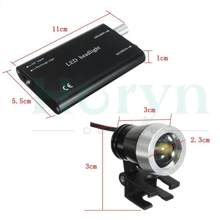 3W LED Loupe Headlight Battery with Filter Insert Type For Medical Loupes with 5 colors