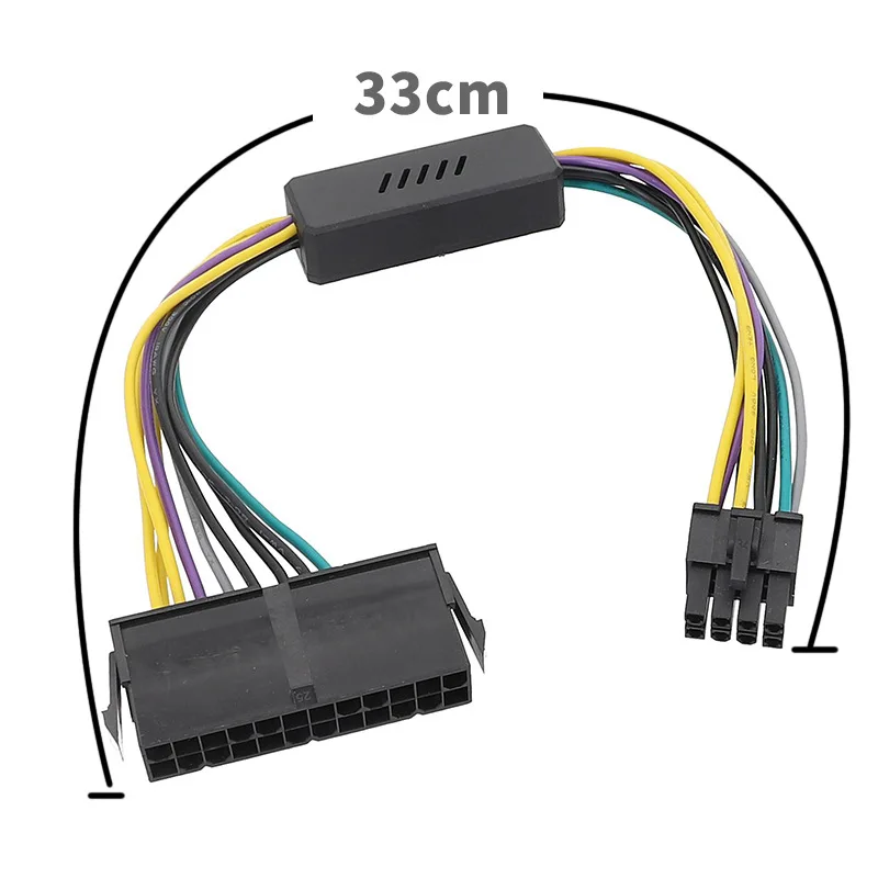 18AWG 33 سنتيمتر 24 دبوس إلى 8 دبوس ATX PSU النحاس محول الطاقة كابل استبدال ل Optiplex 3020 7020 9020 T1700 ، H61 ، H81 ، Q77