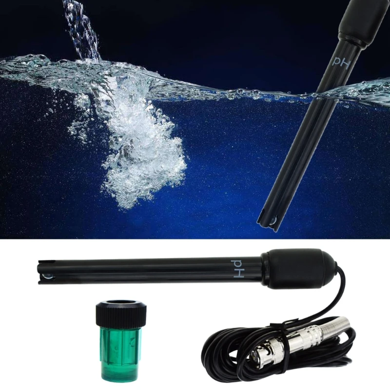 2024 New Durable pH Electrode 0-14 pH Highly Accurate Probe with BNC Connector for Continuous Liquid Measurement Easy to Operate