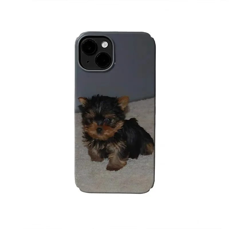 

Dark Colored Little Black Dog Phone Case for IPHONE 17 16E 15 PROMAX 14 Plus 13 12 MINI 11 PRO 16Plus XR XS Acrylic Phone Cover