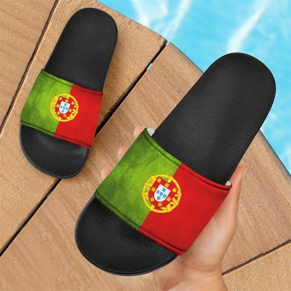 

Men Casual Slipper High Quality Sandals Outdoor Indoor Male Summer Slippers Man Slides Cute Portugal Flag Print Flip Flops Women