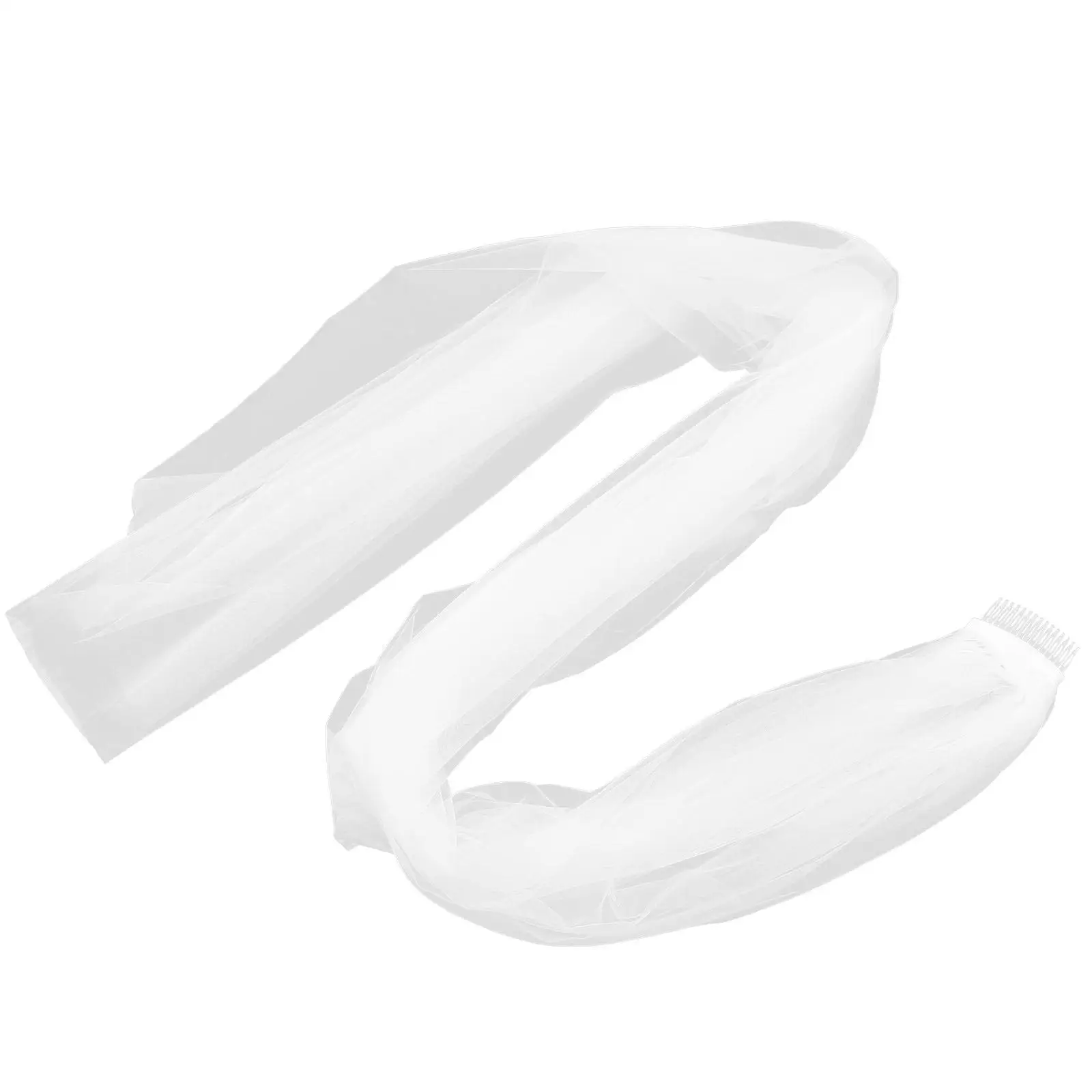 Elegant Wedding Bridal Veil For Wedding Veil Bride Hair Accessories Lace Edge Smooth Flowy Bridal Veils Metal Comb