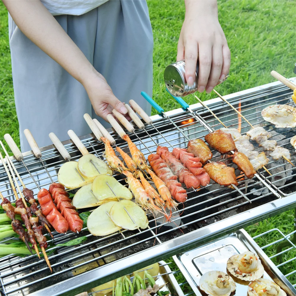 BBQ Wire Mesh Basket Grill Charcoal Grills Stainless Steel Baking Rack Portable Non Stick Grilling Mats Baking Net