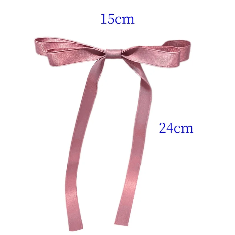 Korean Sweet Princess Classic Girls Hairpin Hair Accessories Spring Summer Pink Bow Ribbon Hair Clips Headdress for Women