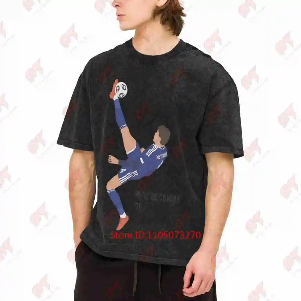 Scotland McTominay 26 Overhead Kick Soccer Vintage Washed Tee Pure Cotton T-Shirt