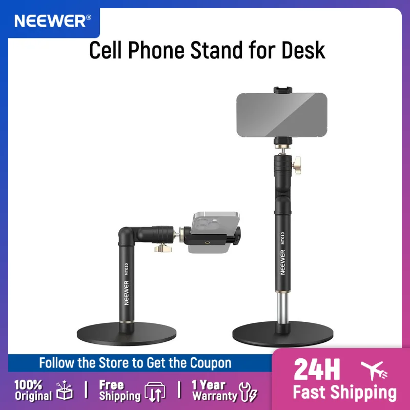 

NEEWER Cell Phone Stand for Desk Adjustable Office Table Phone Holder Mount Compatible with iPhone Samsung for Video Recording