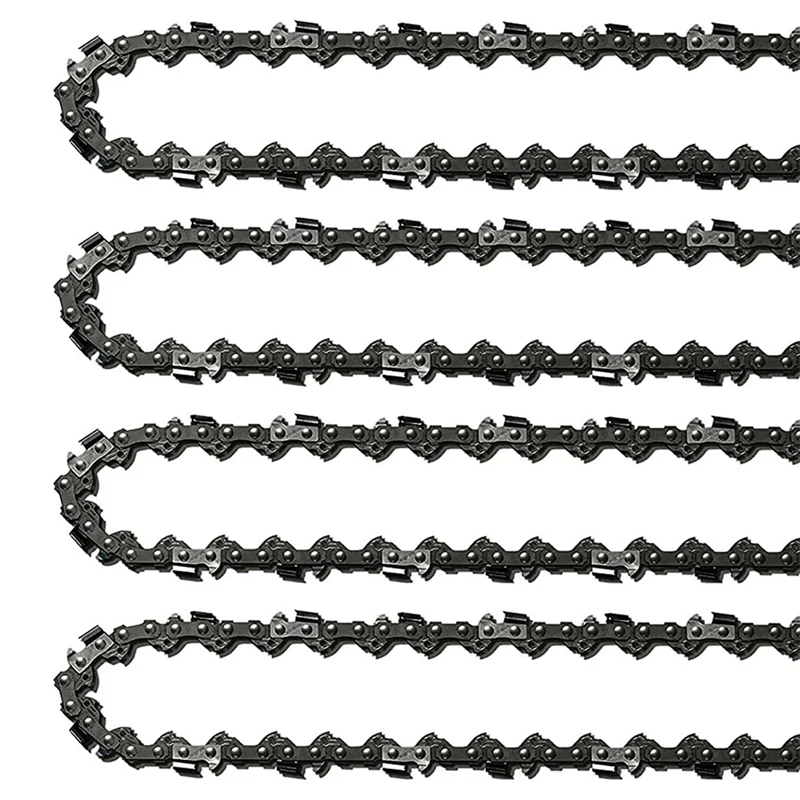 4Pcs 18Inch Chainsaw Chain 62 Drive Links 0.05In Gauge, 3/8In Pitch, 18In Replacement Chain Low-Kickback Chainsaw Chain