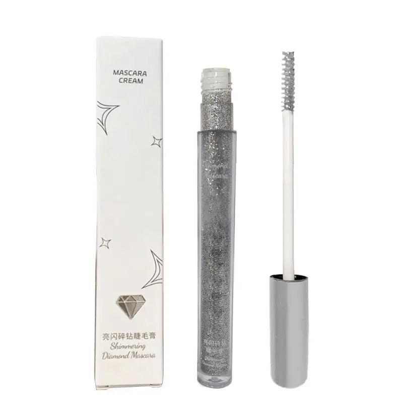 1 stücke Splitter Glitter Mascara schnell trocknen langlebige wasserdichte Curling dicke glänzende Wimpern sexy Diamant Mascara