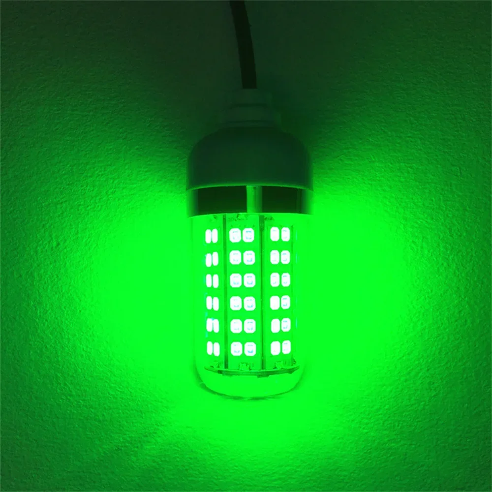LED Fishing Light Underwater Fish Lamp AC/DC12V Ip68 Bait Spotter Lights Attractive Lure To Gather Prawns Squid Krill Multicolor
