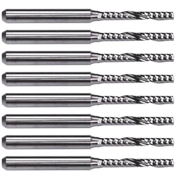 8Pcs 2Mm X 15Mm Carbide Single Flute Spiral End Mill CNC Router Bit