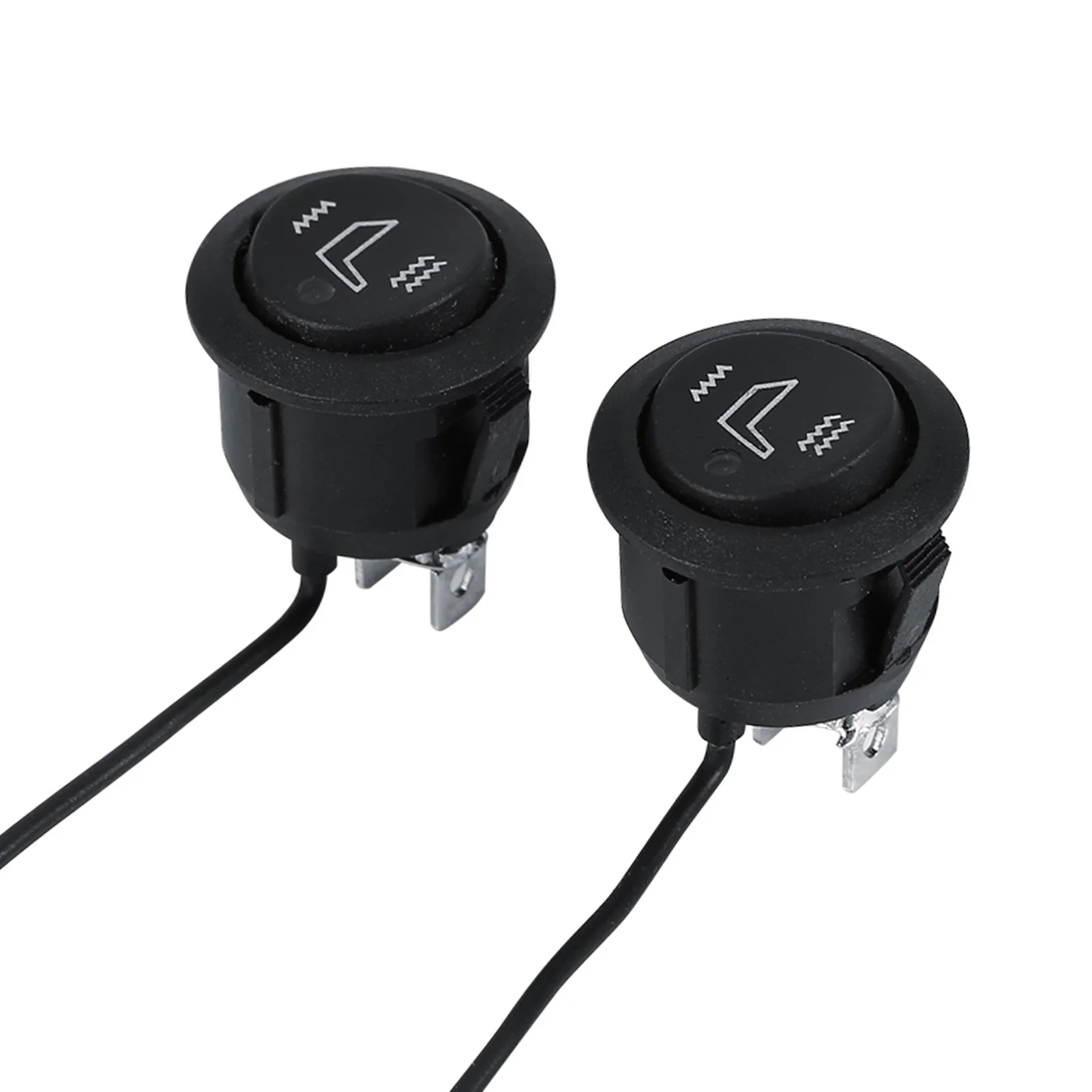 2x Autostoelverwarmer Schakelaar Universele 3-Pins Ronde Verwarmde Rocker Hi Low Off Control