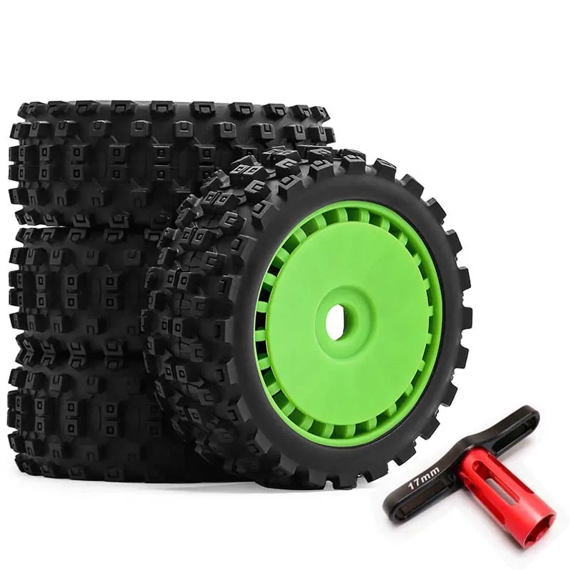 

4pcs 115mm 1/8 RC Off-Road Buggy Tires Wheel 17mm Hex for ARRMA Typhon Talion Traxxas Redcat Team Losi Kyosho HPI WR8 HSP RC Car
