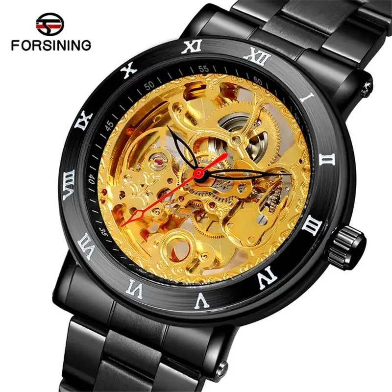 FORSINING 208C New Automatic Watch For Men Luxury Hollow Hip Hop Watches Male Mechanical Clock reloj automático de hombre