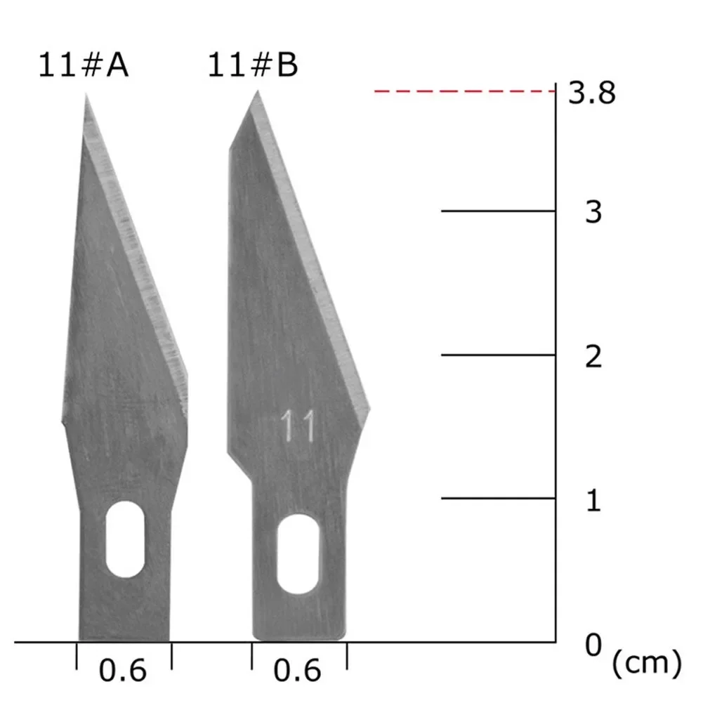 10Pcs Carving Blade Replaceable 1/2/3/4/7/10/11A/11B/12/16/17/19/20/21 Silver DIY Hand Tools Craft Scalpel Multifunction Blade