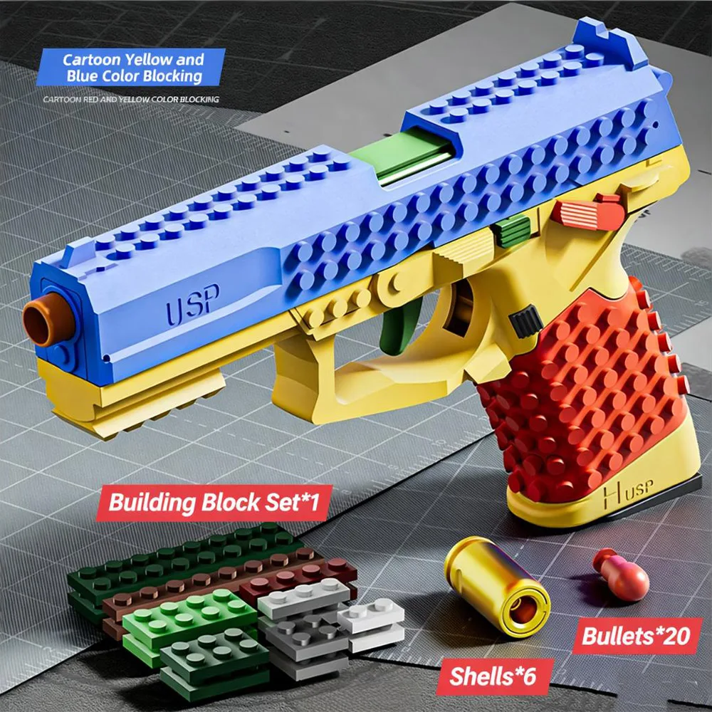 Bausteine-Spielzeugpistole für Kinder, echtes Spielzeuggewehr, Geschenk zum Geburtstag für Jungen, Dropship, sicheres Spielzeug, Pistole – Detail 4