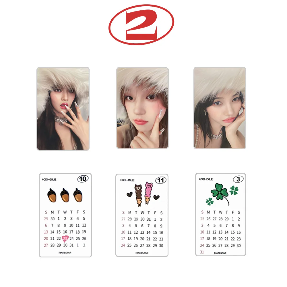 7Pcs/Set KPOP (G)I-DLE 2 Album Super Lady MS Photocards YUQI MINNIE Miyeon Cute Selfie Lomo Cards Fans Birthday Collection Gifts