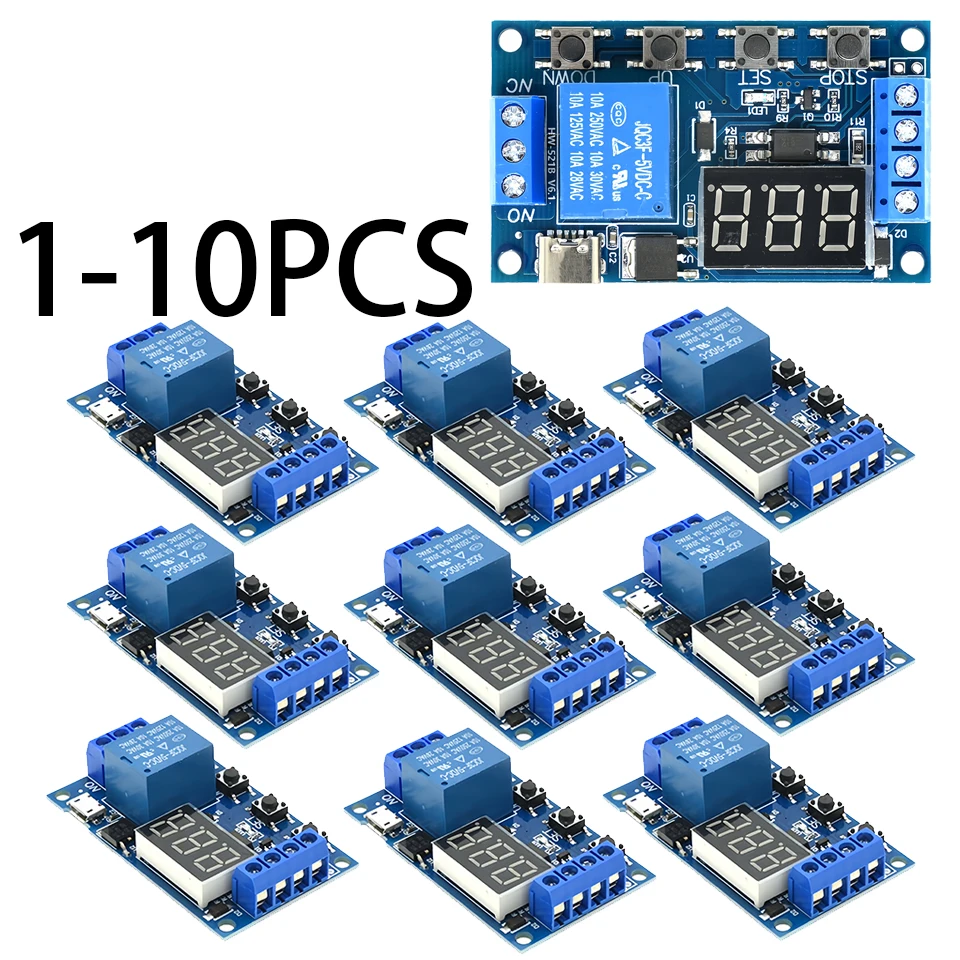1 Kanaal 5V Relais 6-30V Relais Module Off/On Schakelaar Trigger Vertraging Circuit Timer cyclus 999 Minuten Verstelbare