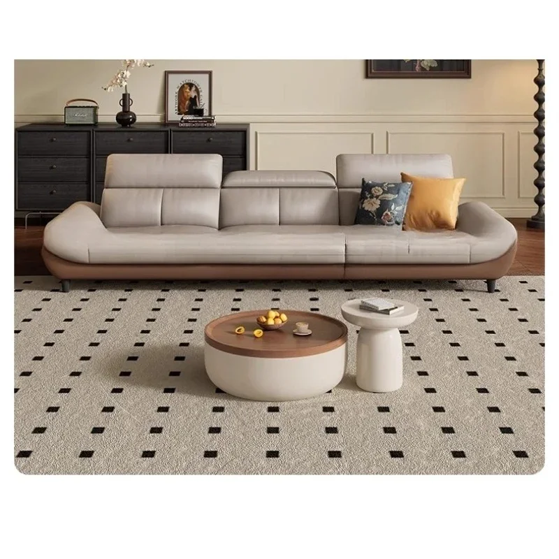 Very simple first-layer cowhide light luxury living room small apartment sailing boat adjustable headrest