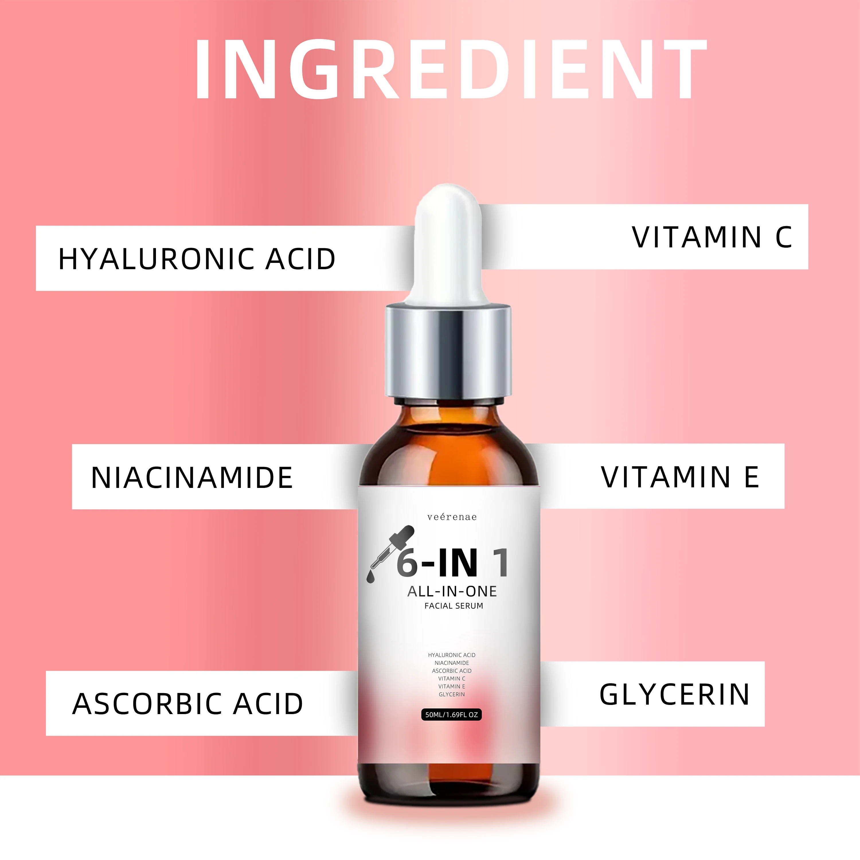 Vérenae 6-in-1 All-in-One Facial Serum | Intense Hydration & Vitamin Concentrate | For All Skin Tones | Perfect Holiday Gift