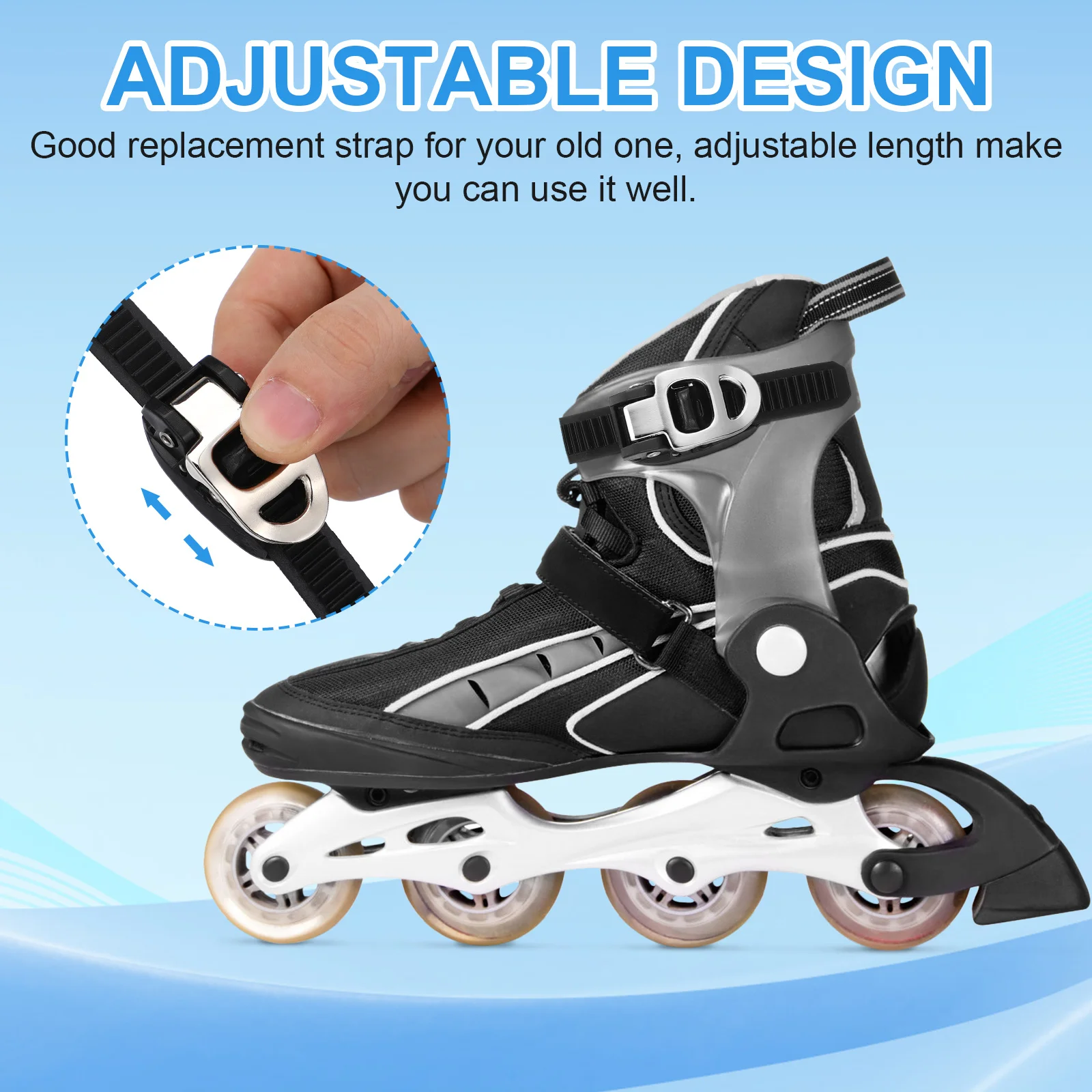 حزام حذاء تزلج دوار عالمي مع إبزيم قابل للتعديل للتزلج على الجليد على الجليد ملحقات حزام مريح #2