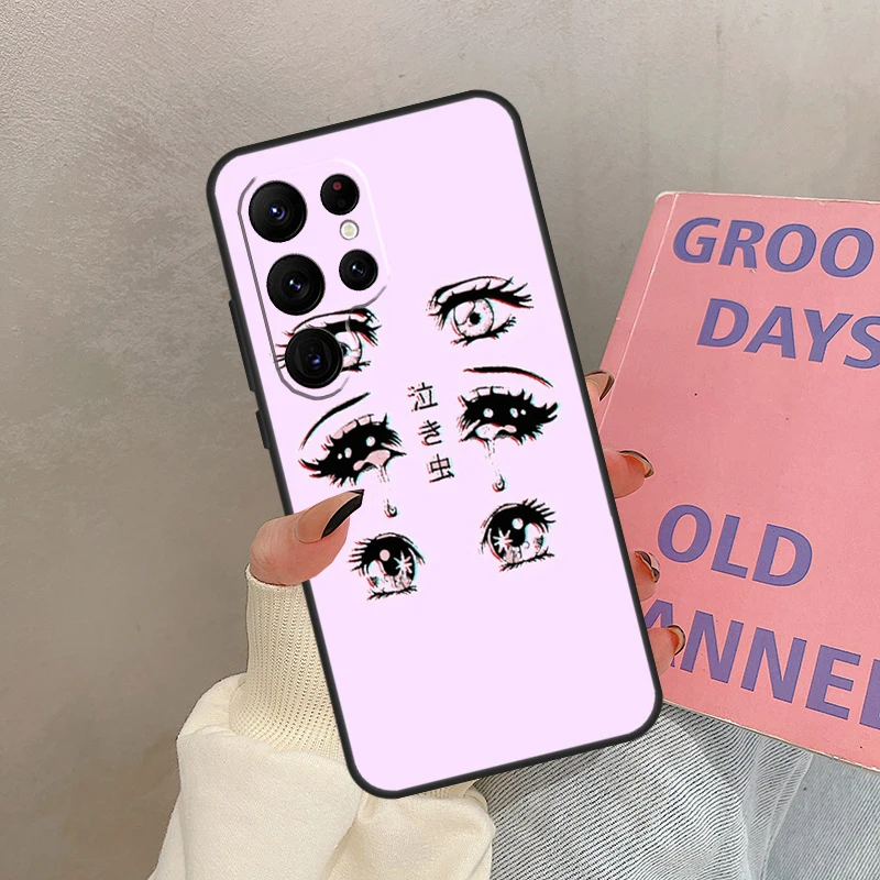 Trieste Japanse Anime Esthetische Case Voor Samsung Galaxy S24 Ultra S20 S21 S22 S23 S25 Ultra S9 S10 Plus S25 FE Cover Coque