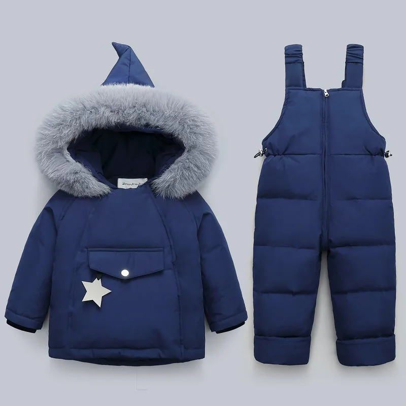 -30℃ Children Clothing Sets 2022 Kids Winter 90% Duck Down Jacket Toddler Girl Clothes Parka Warm Overalls Baby Boys Coats