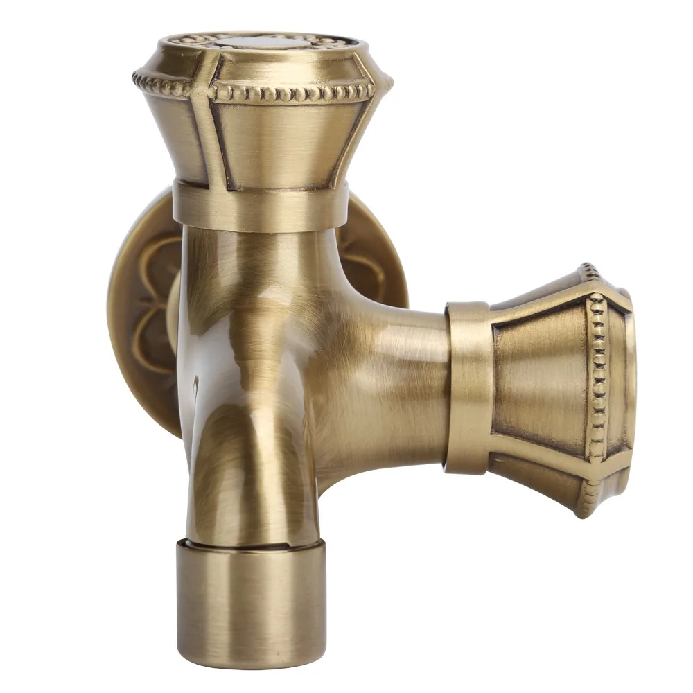 

Antique G1/2 Thread Washing Machine Faucet Brass Rust Proof Water Tap Single Cold Water Brushed Craft Faucet Kitchen